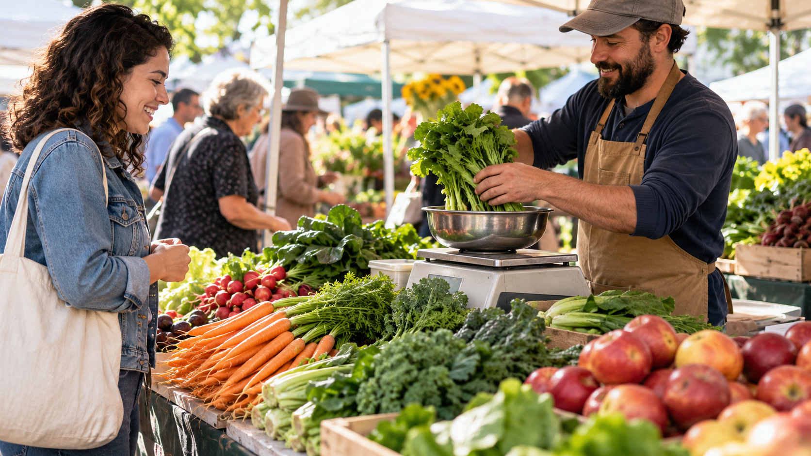 Morning Market_ Fresh Produce Weighed (illustrative image)