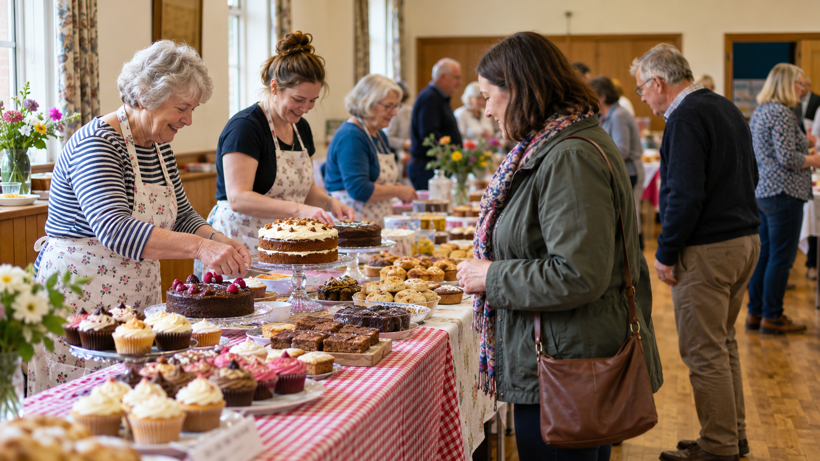Neighbors at a Community Bake Sale (illustrative image)